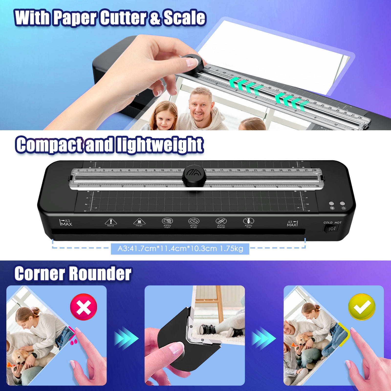 Crenova A3 Thermal Laminator, 13 inch Laminating Machine with Sheets, Large Wide Laminate