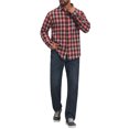 thumbnail image 2 of INSPIRE CHIC MMen's Plaid Shirt Long Sleeve Button Down Chest Pocket Casual Top S Red, 2 of 6