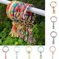 thumbnail image 3 of Dengmore Keychain Trend Large Leather Bracelet Tassel Round Keychain Ring Jewelry Wristban, 3 of 3