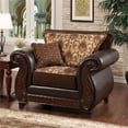 thumbnail image 2 of Furniture of America Lozano Faux Leather 3-Piece Sofa Set in Dark Brown, 2 of 6