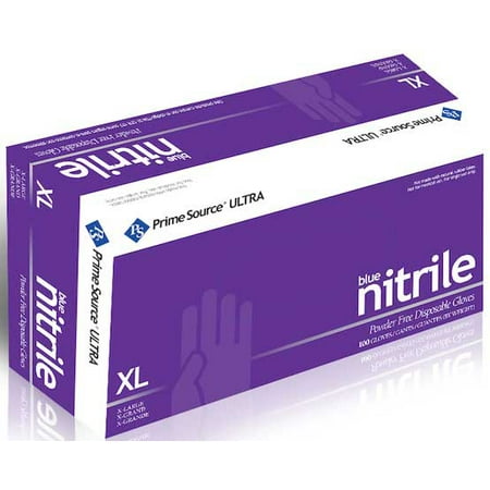 

Bunzl Prime Source Powder Free Extra Large Blue Disposable Nitrile Gloves -- 1000 per case.