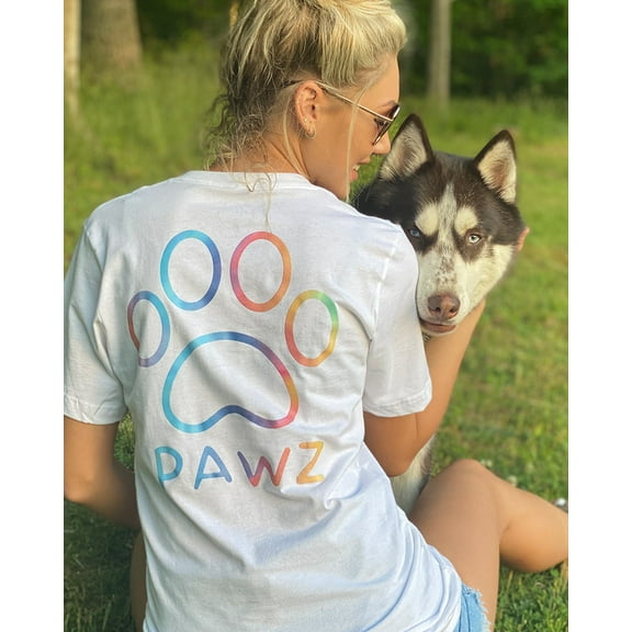 Pawz Rainbow Classic White V-Neck Tee
