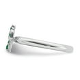 thumbnail image 3 of Sterling Silver Stackable Expressions Rhodium Created Emerald Cross Ring - Size 8, 3 of 3