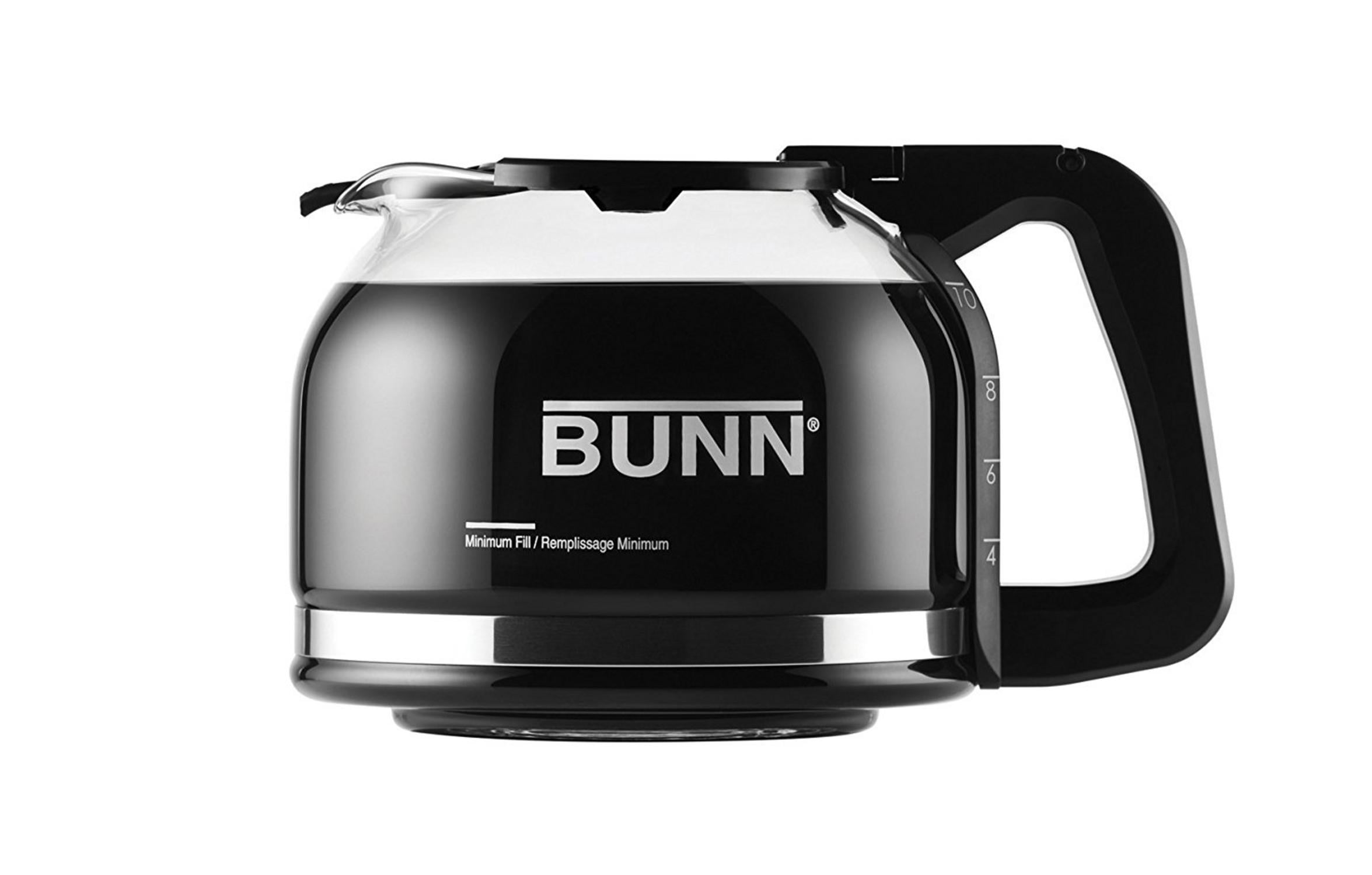 BUNN Drip Free Glass Coffee Pot 10 Cup Black Replacement Carafe