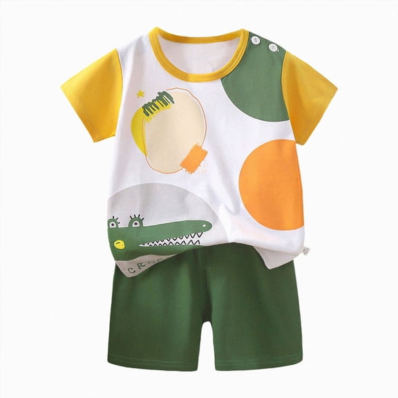 Xudanell Toddler Dressy Outfit Sets Toddler Baby Boy Clothes 4t 5t 6t Cute Short Sleeve T Shirt Tops Shorts Clothes Sets Baby Boy Outfits Size 3-4 Years
