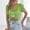 Green T-shirts for women, variant on Casual Fashion Round-neck Short Sleeve Blouse T-shirt Elegant Soft Comfortable Nylon for Daily Wear Party Vacation Summer Top Green T-shirts for women L