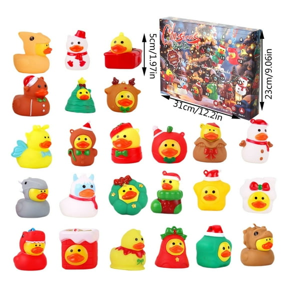 Christmas Countdown Calendar Blind Box Toy Advent Calendar 2025, Rubber Duckies 24 Days Surprises Gift for Kids Toddlers Boys Girls, Christmas Holiday Countdown Gift