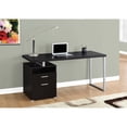 thumbnail image 3 of Sleek 60"l Desk For Home Office Use - Brown Laminate Surface, Grey Metal Base, Storage Drawers, Left/right Setup Option Computer With Large Drawer Laminate, Metal, Contemporary Design,, 3 of 3
