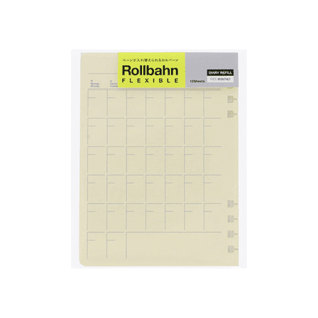 Delfonics Rollbahn Flexible Monthly Diary Refills [Undated]: 5.2 in. x 7 in. (Cream) B6 notebook