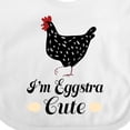 thumbnail image 4 of Inktastic Chicken Lover Eggstra Cute Girls Baby Bib, 4 of 4