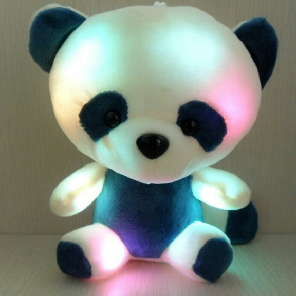 Toys for Boys and Girls 3-6 Years Cute LED Teddy Bear Panda Glowing in the Dark Stuffed Doll Colorful Flashing Light Bear Hug Plush Kid Toy Gift (without 2pcs AA Battery)-Pink