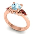 thumbnail image 2 of 2.50 Carat Round Cut Aquamarine & Garnet Gemstone Stunning Bridal Ring for Women Solid 18K Rose Gold Size 11 by Diamond-Capitals, 2 of 8