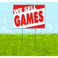 thumbnail image 1 of We Sell Games (18" x 24") Yard Sign, Includes Metal Step Stake, 1 of 6