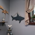 thumbnail image 3 of Zeckos Wood Carved Shark Wall Decor Blue 31 inch Nautical Sculpture, 3 of 7