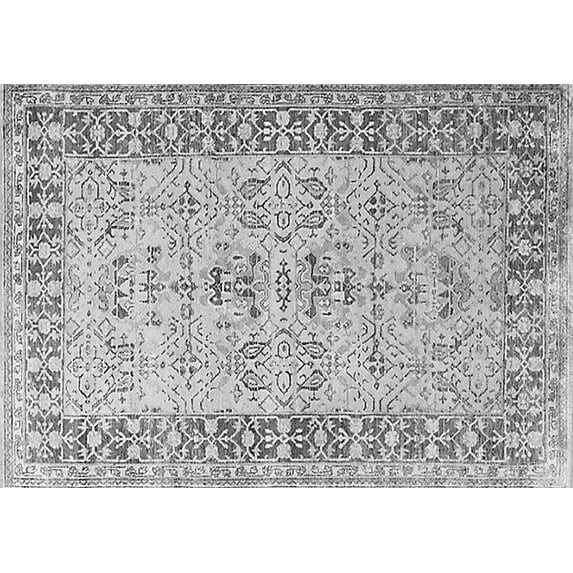 Ahgly Company Indoor Rectangle Oriental Gray Industrial Area Rugs, 7' x 9'