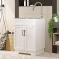 thumbnail image 2 of UpWiew Laundry Sink Cabinet with Stainless Steel Sink and Pull-Down Faucet, 24 Inch Large Utility Sink Cabinet for Laundry/Utility Room, Kitchen, Bathroom and Garage, White, 2 of 4