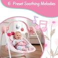 thumbnail image 3 of Columpio portátil para bebés Surbowbaby Pink con 5 niveles de velocidad y 6 canciones, 3 of 8