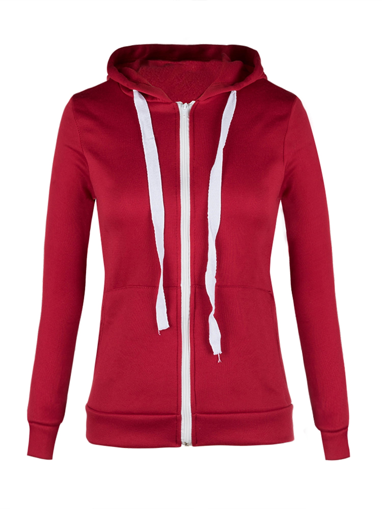 topcobe - Wine Red Lightweight Hoodie Jackets for Juniors, Girl's Long ...