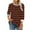 C Coffee, variant on Horkkom Striped Shirt Women Crew Neck Color Block 3/4 Length Sleeve Tops Fall Casual T Shirts L