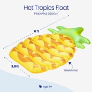 Funsicle 6ft Hot Tropics Inflatable Pool Lounge, Pineapple Design, Yellow, Age 9 and up