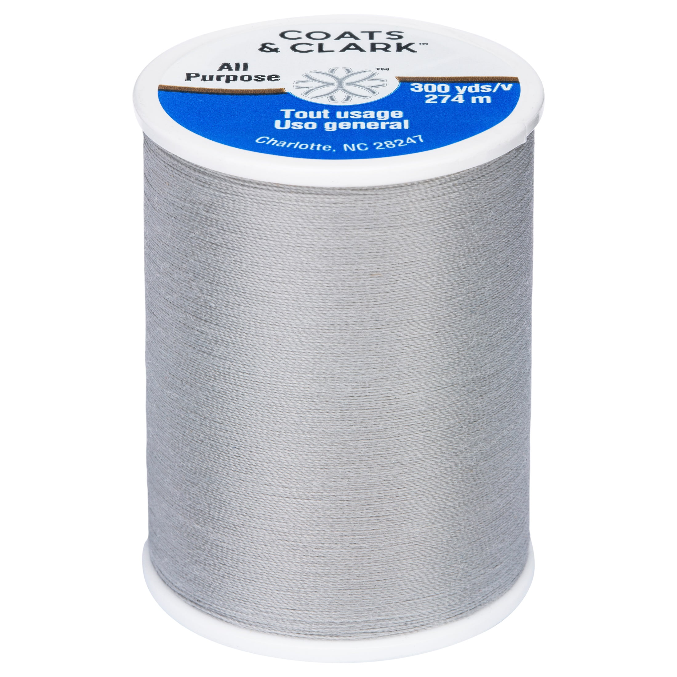 (3 pack) Coats & Clark All Purpose Nugrey Polyester Thread, 300 Yards