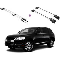 ERKUL Set of Roof Side Rails Rack   Cross Bars for Volkswagen Touareg 2004-2010 | Complete Roof Rack System, Enhanced Cargo, Rooftop Luggage Carrier - Designed for Bare Roofs | Silver