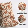thumbnail image 5 of Burnt Orange Floral Block Print Pillow Covers 16x16 Set of 2 Rustic Old Style Modern Fall Vintage Flower Pattern Cream Decorative Throw Pillow Cases Outdoor Farmhouse Decoration for Sofa Couch Bed, 5 of 6