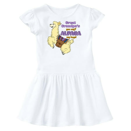 

Inktastic Cute Jumping Alpaca-Great Grandpa s You Say ALPACA my bags! Gift Toddler Girl Dress