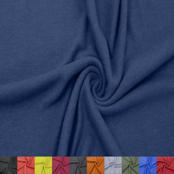 60" Wide Poly Rayon Spandex Hacci Brushed Knit Fabric by The Yard - 200GSM, Medium Weight - Soft & Breathable, 4-Way Stretch - Draperies, Apparel & DIY Projects- Navy