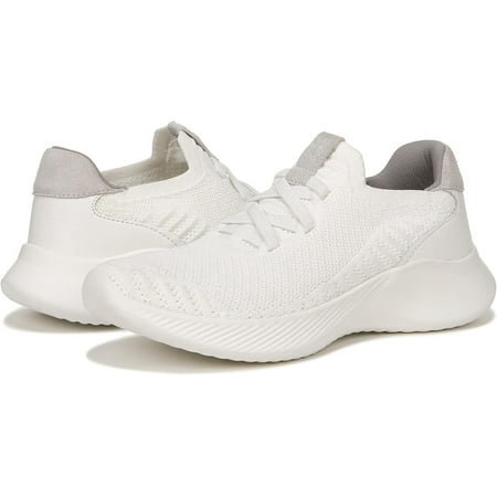 

Naturalizer Women s Emerge Slip on Lace Up Knit Sneakers White Fabric 7M