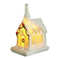 thumbnail image 1 of Decoración de casa de pueblo navideña, casa navideña de resina iluminada, escena navideña de resina, casas de pueblo, ciudad con luz LED blanca cálida, edificio coleccionable navideño que funciona, 1 of 5