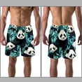 thumbnail image 3 of luoweisi Men's Beach Shorts Quick Dry Swim Trunks with Mesh Lining Panda L, 3 of 5
