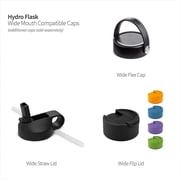 Hydro Flask Wide Mouth Water Bottle Stainless Steel, Straw Lid - 32Oz - Fog
