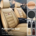 thumbnail image 4 of 5Pack Full Set Car Seat Covers, PU Leather Full Surrounded Protector Pad - Waterproof, Anti-Scratch & Fade-Resistant, Universal Fit for Most Sedans, SUVs & Pick-up Trucks(Beige), 4 of 15