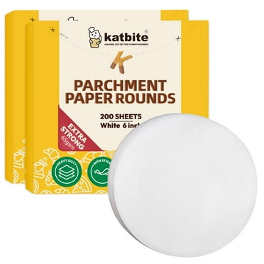 Katbite 6-Inch Round Parchment Paper, 400 Count (2 Packs of 200), Non-Stick Baking Paper