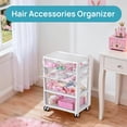 thumbnail image 6 of JessieMal Plastic Drawer Storage Rolling Cart with Wheels, 4-Tier Drawer Organizer for Art Crafts Supplies, Home Office Supplies, Toys, Under Desk Storage for Office, Craft Room, Bedroom, Classroom, 6 of 9