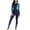 Navy, variant on Womens Full Body Rash Guard Swimsuits Long Sleeve One Piece Bathing Suit Zip Front Diving Surfing Swimwear