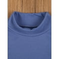 thumbnail image 5 of Linjinx Kids Boys Girls Thermal Underwear Tops Mock Neck Solid Long Sleeve Basic Undershirts T-Shirt Blue 100, 5 of 7