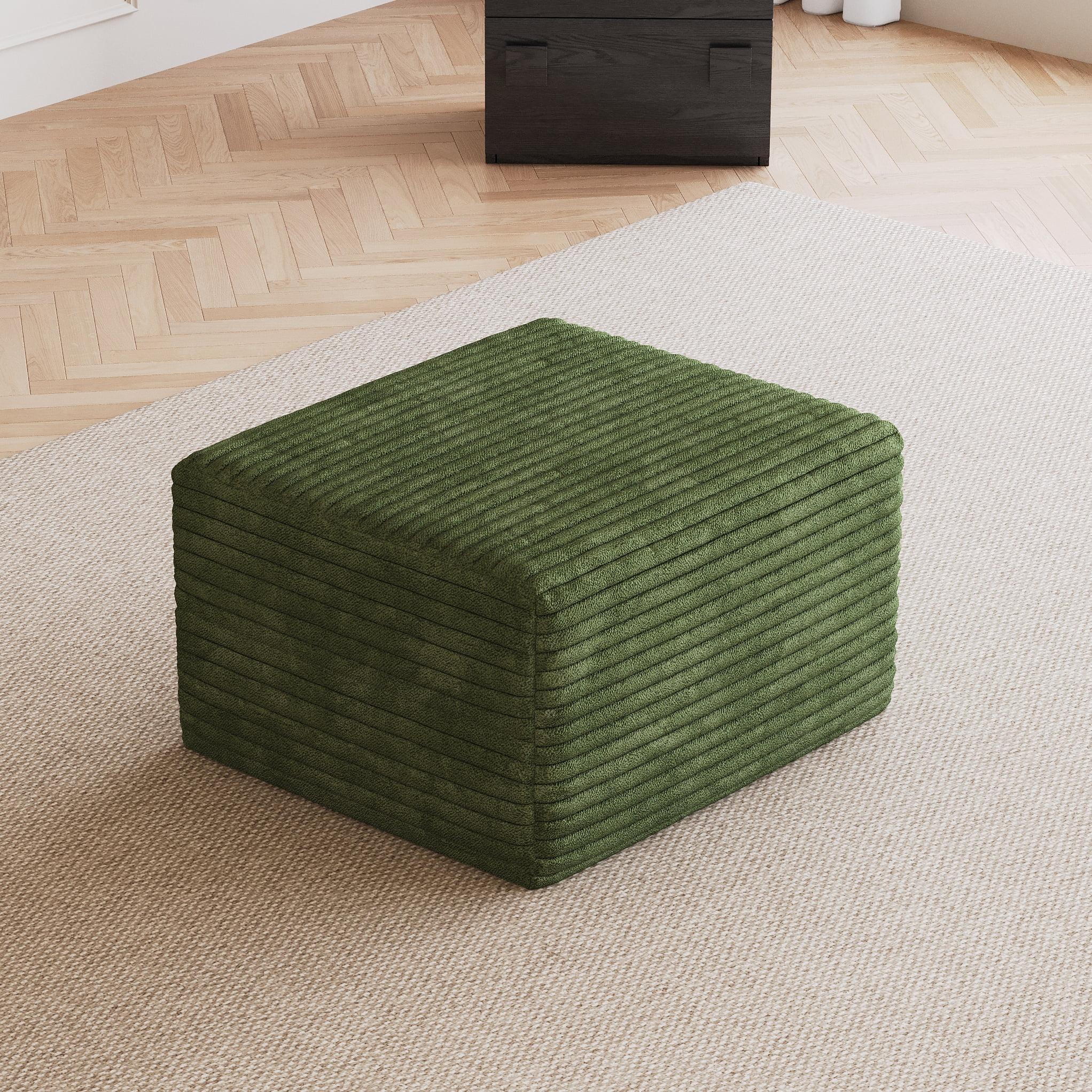 Sofa Ottoman, Plush Corduroy Upholstered Footrest