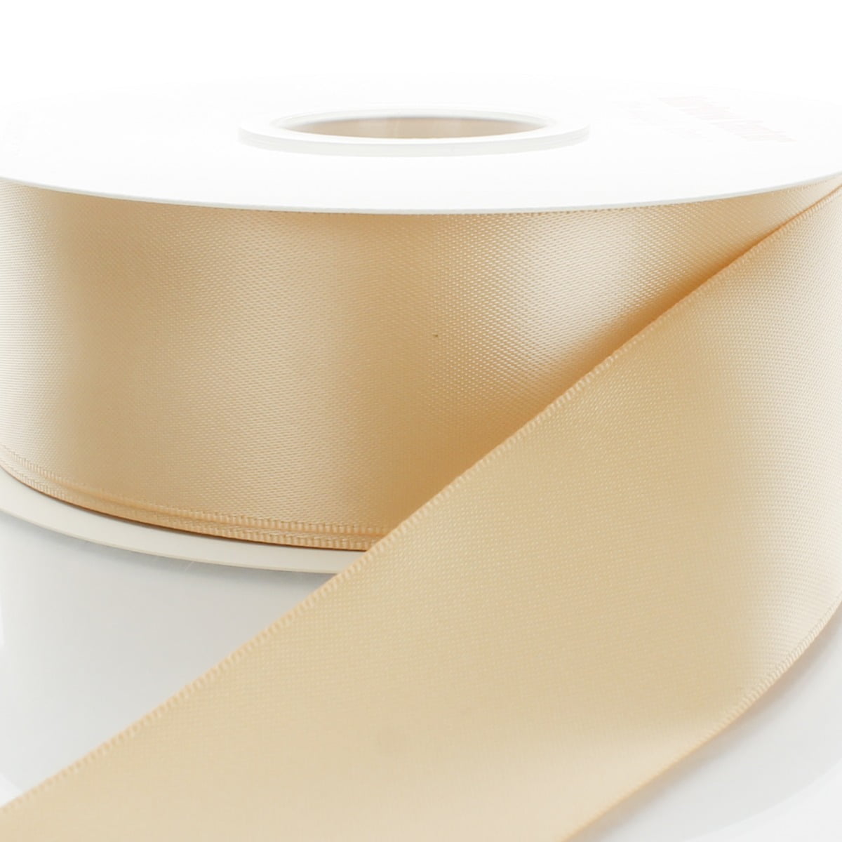Luscious Double Faced Satin Ribbon Holiday Decorating Yellow Gold and White  2 Wide by 3 Yard Length 