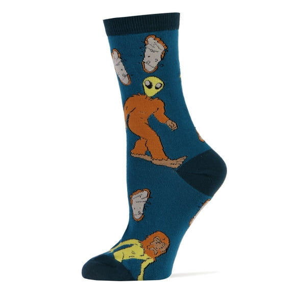 Oooh Yeah Women's Novelty Crew Socks, Funny Crazy Socks, Aliens Are Afoot, One Size