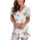 thumbnail image 4 of Pntutb moda mujer cuello en V impreso camiseta Casual suelta pulóver manga corta tops Pntutb Pntutb-4273, 4 of 9