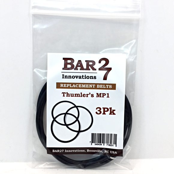 Paquete de 3 correas de repuesto para Thumlers Tumbler T100 y MP-1