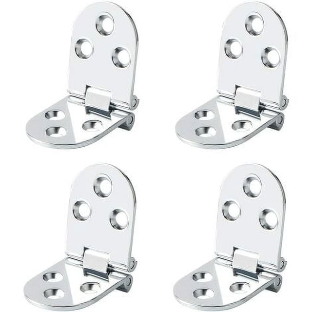 Bisagras para mesa plegables, conector abatible, herraje para muebles de acero inoxidable, plegado de 180 grados, grosor de 2,5 mm, acabado cromado de acero inoxidable, 4 piezas