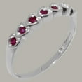 thumbnail image 2 of LBG British Made 14k White Gold Genuine Natural Ruby Womens Eternity Ring - 33 size options - Size 5.5, 2 of 9