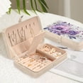thumbnail image 6 of Flowers Purple Jewelry Box PU Leather Travel Small Jewelry Organizer Women Earrings Necklace Bracelet Storage Holder Rectangle Case, 6 of 8