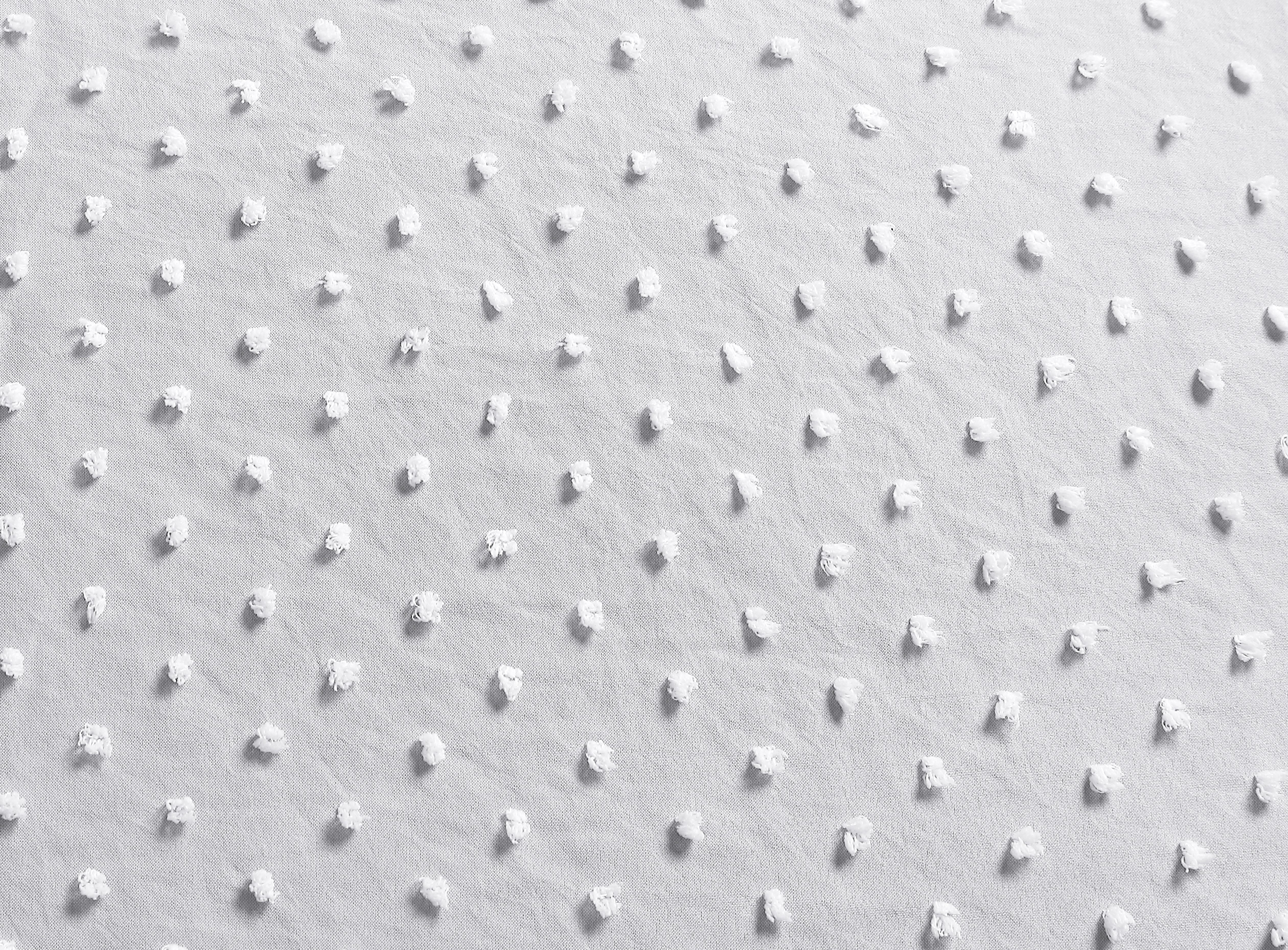 Swift Home Dot Clip Textured Duvet Cover Set, Soft All Season Bedding with Zipper Closure, Twin, White