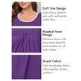 thumbnail image 6 of SHOWMALL Women's Plus Size Sleepshirts Short Sleeve Floral Nightshirt Purple 2X Comfy Nightgown Pleated Scoopneck Sleepwear Casual Loungewear, 6 of 9