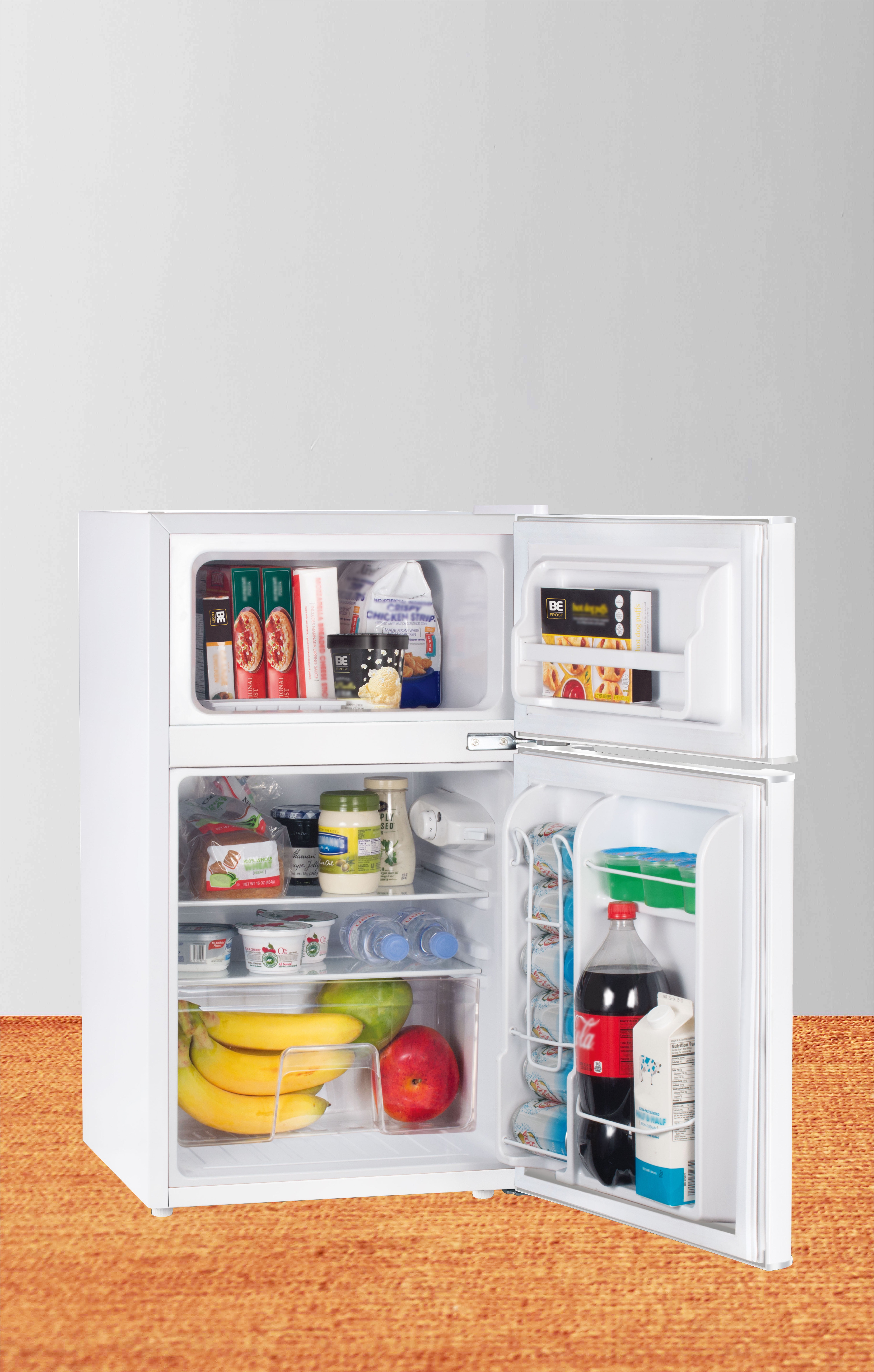 two compartment mini fridge