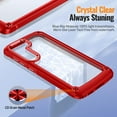 thumbnail image 5 of Samsung Galaxy S23 Plus Clear Case, 20X Anti-Yellowing, 2 Tempered Glass Screen Protectors, 4 Airbags, 10FT Dropproof - Red, 5 of 13
